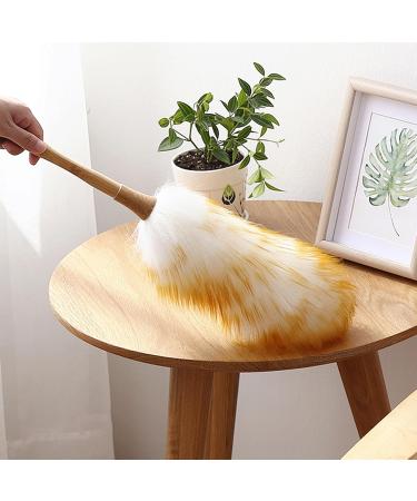 1PC Lambswool Duster with Wooden Handle 21 Inch Anti-Static Feather Duster Flexible Dusters for Cleaning Ceiling Fans Computer Screens Bookshelves 54cm - Buy Online on SooperMarket.com