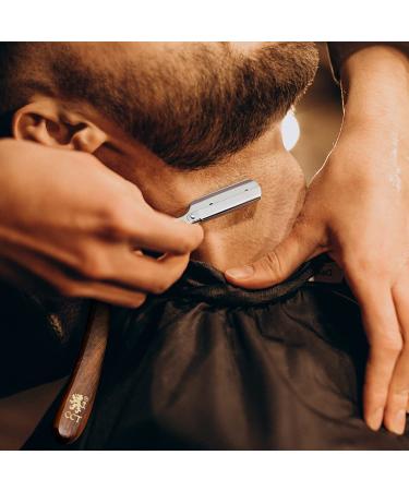 Cambridge Cutthroat Straight Edge Razor Kit with 10 Blades - Professional Barber Razor for Men with Missanda Hardwood Handle and Stainless Steel Blade - Perfect for Shaving, Trimming, and Styling - Includes Leather Travel Pouch - Buy Online on SooperMarket.com