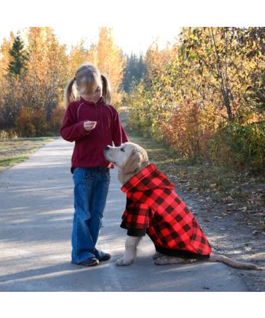 MTLIEPTE Red Plaid Dog Hoodie Sweater with Hat & Pocket XL - Pet Clothes - Buy Online on SooperMarket.com