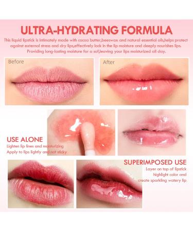 Buy Hydrating Lip Glow Oil - Plumping Tinted Lip Gloss | Long Lasting Moisturizing Lip Care (Set B) - 3 Colors Available | Ideal for International Shipping - Buy Online on SooperMarket.com