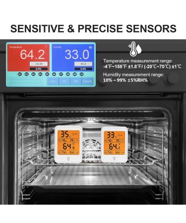 Digital Thermometer & Hygrometer - 2 Pack Mini Room Temperature & Humidity Monitor with Max/Min Display & Touchable Backlight - Buy Online on SooperMarket.com