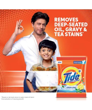 Tide Plus Detergent Washing Powder with Extra Power Lemon and Mint Pack - 500 g + SCOOPER - Buy Online on SooperMarket.com