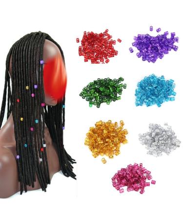 100 Pieces Hair Dreadlocks & Pearls - Colorful Adjustable Hair Braid Cuffs & Accessories in 7 Colors - Buy Online on SooperMarket.com