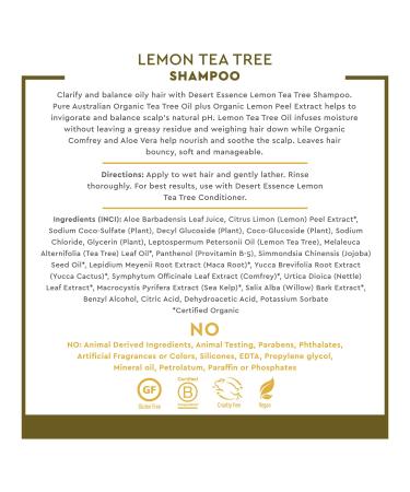 Desert Essence Organics Lemon Shampoo 8 oz (2 Pack) - Natural Hair Care - Buy Online on SooperMarket.com