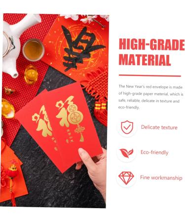 ABOOFAN 50 Pcs Large Holiday Red Envelope Pocketbook Red Gift Envelopes Rabbit Year Hong Bao New Year Red Packet Hongbao Red Packet Spring Festival Red Packet Paper China Chinese Zodiac - Buy Online on SooperMarket.com