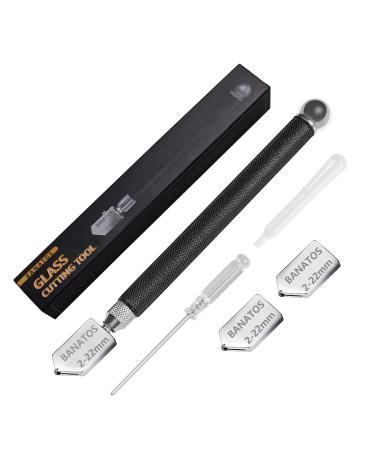 Glass Cutters 2-22mm- Glass Cutter Tool for Thick Glass Tiles Mirror Mosaic Cutting  Glass Cutting Tool with Aotomatic Oil Feed and Replaceable 3 Carbide Cutting Heads