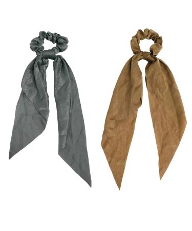 Getacota 9-Piece Bowknot Hair Scrunchies Set - Satin Chiffon Long Tail Scrunchy Scarf Vintage Ponytail Holder for Women - Buy Online on SooperMarket.com
