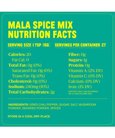 FLY BY JING Mala Spice Mix 6oz  Deliciously Spicy Numbing Savory Warm Gourmet All Natural Vegan Gluten-Free Herb and Spice Mix with Sichuan Chili and Pepper  Good on Everything - Buy Online on SooperMarket.com