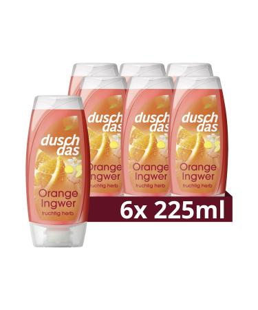 Duschdas shower gel Orange Ginger shower bath with Fresh-Energy fragrance formula ensures a refreshing start in the day 6 x 225 ml orange ginger 225 ml (6 Pack)