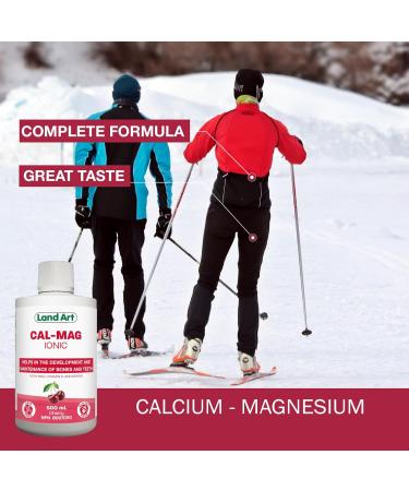 Liquid Ionic Calcium Magnesium Formula with Vitamin D Vitamin C and Zinc - Maintain Healthy and Stronger Bones - 500ml - Cherry Flavor - Non-GMO Gluten Free Sugar Free - Made in Canada - Buy Online on SooperMarket.com