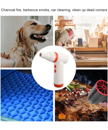 Saluaqui Mini Hair Dryer USB Powerful Fan Powerful Electric Mini Fan for Charcoal Fires Barbecuing Cleaning Car - Buy Online on SooperMarket.com