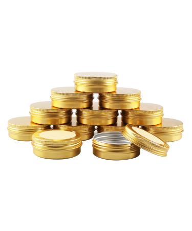 Basic packing 24 pieces 60ml Gold Empty Aluminum jar with screw cap aluminum dose Aluminum screw boxes of Cerz dose of cosmetic cans tin cans with 24 pieces 50mm sticker