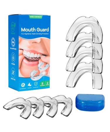 Mouth Guard for Teeth Grinding and Clenching Pack of 8 with 2 Sizes Moldable Anti Grinding Teeth Protectors for Sleep Sport