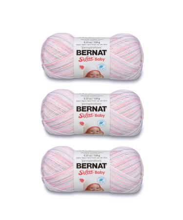 Bernat Softee Baby Pink Flannel Yarn - 3 Pack of 120g/4.25oz - Acrylic - 3 DK (Light) - 310 Yards - Knitting/Crochet Pink Flannel 3 Pack