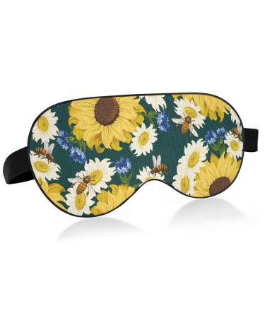 Haskirky Light Blocking Eye Mask Breathable and Adjustable Adult Men and Women Travel on Business Trips Yoga Meditation Light Smooth Comfortable Eye Mask Office Deep Sleep Goodies Sunflower Animals