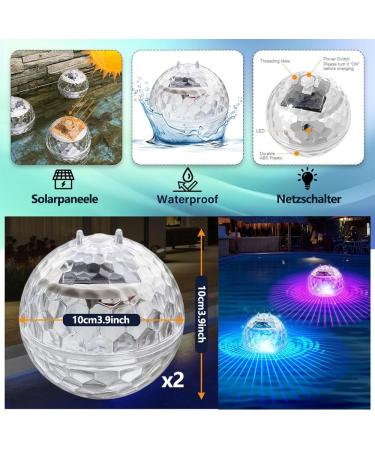 Antyingkai Solar Floating Pool Lights - Waterproof LED Garden & Pond Lighting - 2 Piece Set for Parties & Pools - Buy Online on SooperMarket.com