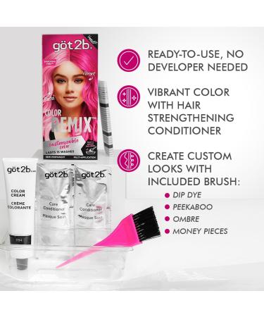 Got2b Color Remix 093 Shocking Pink - Customizable Semi-Permanent Hair Color for Vibrant Results | Shop Internationally - Buy Online on SooperMarket.com
