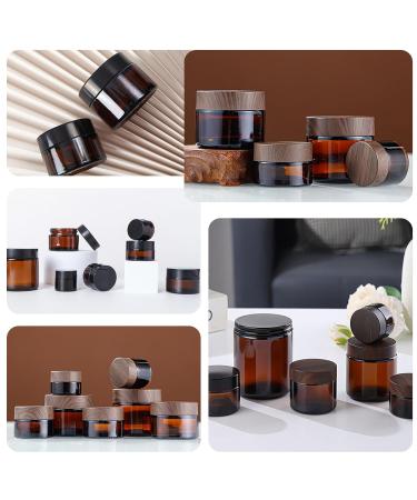 Tokincen 12-Pack Amber Glass Cream Cans - 15ml & 20ml Refillable Containers with Lids | Brown Glass Storage - Buy Online on SooperMarket.com