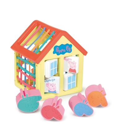 Toomies Grow with Peppa Pig - Peppa s Activity House - Kids Activity Center with Sensory Shape Sorting and Color Matching Games - Includes 4 Peppa Pig Family Textured Blocks - 18 Months and Up Peppa's Activity House