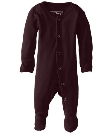 L'Ovedbaby Girls' Organic Baby Snap Footie 3-6 Months Eggplant