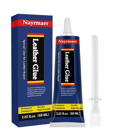 Nayrmaer Leather Glue Special Fabric Glue Permanent Clear Washable for Bonding Between Leather and Leather Leather and Substrates of Different Materials (1pack)
