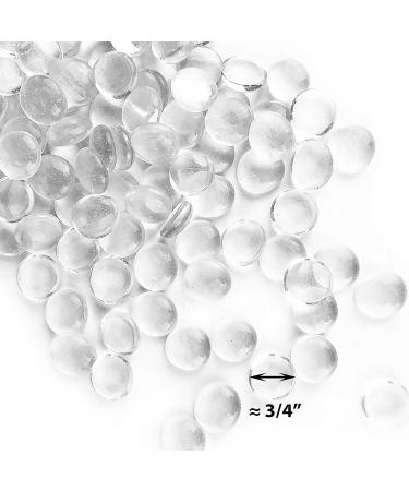 CYS EXCEL Clear Glass Gemstone Beads Vase Fillers - 1 LB | Flat Marble Beads | Multiple Color Choices | Aquarium Decor Rocks | Floral Stones Decorative Mosaic Gem Pebbles | Approx. 85-100 PCS - Buy Online on SooperMarket.com