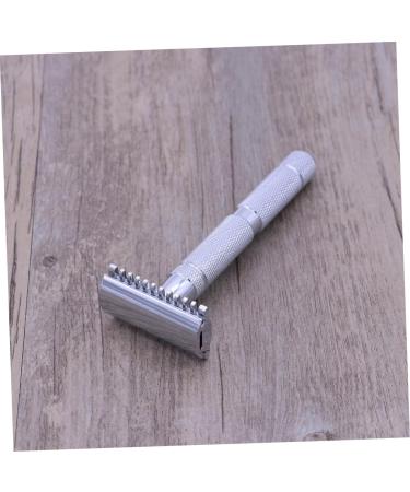Premium Steel Double Edge Safety Razor for Men - Textured Design Solid Wood Handle Perfect for a Close Shave - 1 Count - Buy Online on SooperMarket.com