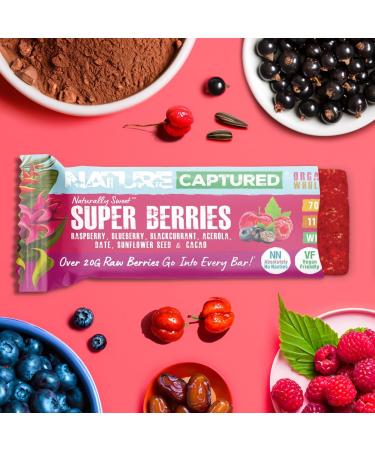 New: Organic Super Berries Bar (10 Pack) - Raw & Wholefood Prebiotic Superfood Snack Bars - High Vitamin C - High in Fibre - Vegan Gluten Free Natural Plant Sugar Paleo No Additives - Buy Online on SooperMarket.com