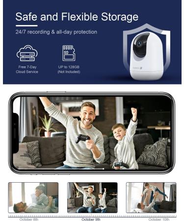 Indoor Security Camera 2K  Pet Camera with Phone App  WiFi Cameras for Home Security Camera for Dog/ Baby Monitor/Elder Pan Tilt  2.4G  24/7  2-Way Talk  Human Detection  Motion Tracking  SD&Cloud 1 Count (Pack of 1) - Buy Online on SooperMarket.com