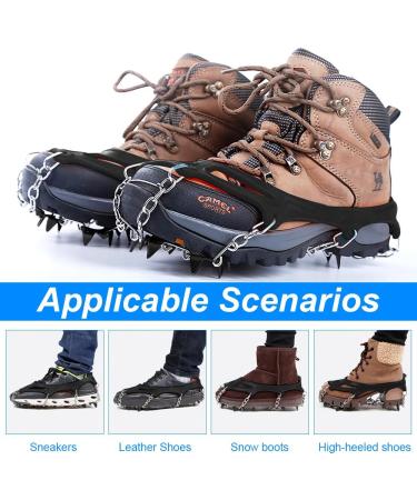 Zjrung Spikes for Mountain Shoes - 16x16cm Black Ice Claws for Snow & Hiking - Ultimate Outdoor Shoe Chains for Climbing & Slippery Conditions - Buy Online on SooperMarket.com