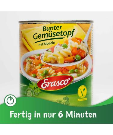 Erasco Colorful Vegetable Pot 800g Quick 5-Minute Vegetarian Meal with Fresh Veggies Simply Delicious & Convenient - Buy Online on SooperMarket.com