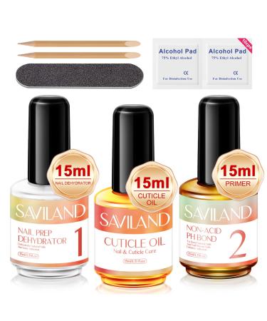 SAVILAND Nail Dehydrator and Primer and Cuticle Oil for Nails   13PCS Non-Acid PH Bond Primer and Nail Dehydrator for Gel Nails  Cuticle Oil for Nail Care Nail Prep Kit Non-lifting  0.5oz Nail Prep Kit with Cuticle Oil