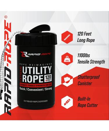 Rapid Rope Canister (Orange) - 120ft 1100lb Tested Nylon Paracord for Hiking, Camping, Survival & Climbing - All Purpose Outdoor Rope - Buy Online on SooperMarket.com