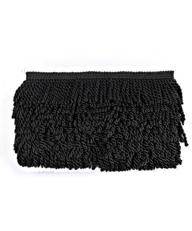 HedongHexi Black Bullion Fringe Trim 5 Yards - 2.5 Inches DIY Fabric Trim for Curtain, Sofa, Clothes - Sewing Decoration - Buy Online on SooperMarket.com