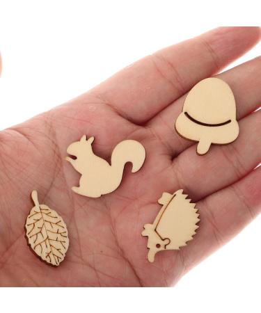 Warmhm 50pcs Wooden Animals & Plants DIY Wood Slices - Unfinished Crafts Ornaments for Home D cor - Buy Online on SooperMarket.com