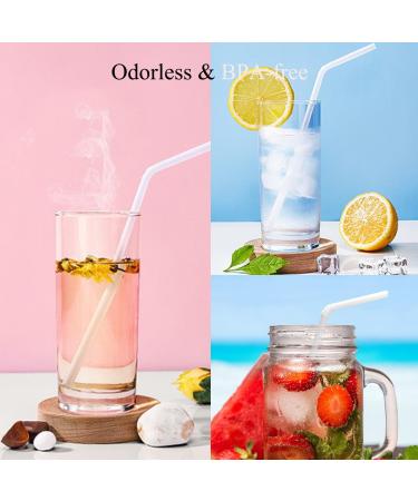 FOREVERIE 100 PCS White Plastic Adaptive Straws Individually Wrapped for Drinking Regular 0.24In Diameter 8.27in Length Bendable Flexible Disposable Soft &Thin 100 Count - Buy Online on SooperMarket.com