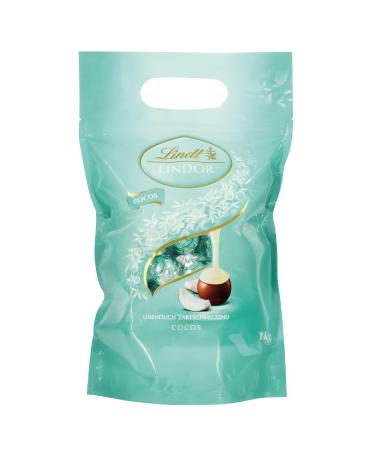 Lindt Lindor chocolate cocos |1 kg bag resealable |approx. 80 balls milk chocolate with coconut cream filling |Large pack chocolate gift chocolate gift Cocos 1 kg