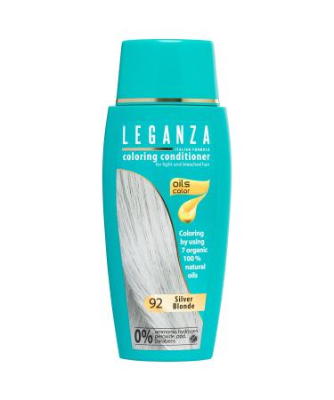 Leganza Hair Coloring Conditioner Natural Balm Color Silver Blonde N 92 | Enriched with 7 Natural Oils | Ammonia PPD and Paraben Free | 150 ml 92 Silver Blonde