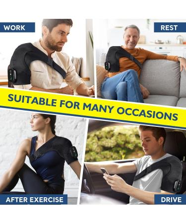 Heated Shoulder Massager Brace Support with Vibration Heating Electric Shoulder Wrap with Massage 3 Modes Cordless Vibration Shoulder Pad for Men and Women Fits for Left or Right Shoulder Black Black Large - Buy Online on SooperMarket.com