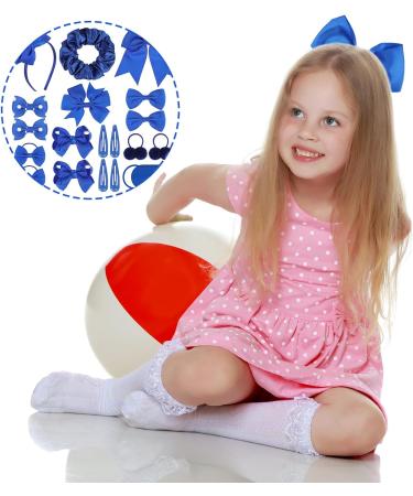 48Pcs Royal Blue Girls School Hair Accessories Kit - Bow Clips, Headband, Ponytail Holder, Elastics Bands, Ribbon Barrettes - Birthday Gift (Rblue) - Buy Online on SooperMarket.com
