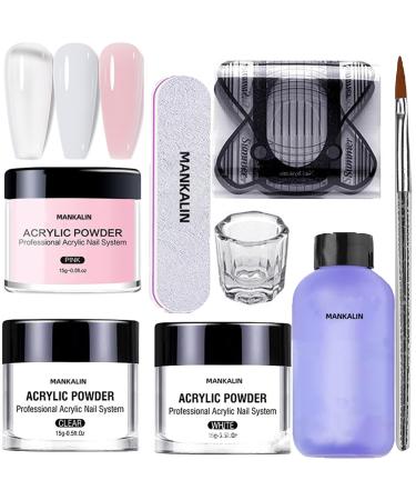 Acrylic Nail Kit Acrylic Powder Set For Acrylic Nail Extensions Colourful Acrylic Nail Set 3 Colours Pink Nude Clear Nails Acrylic Powder Set For Acrylic Nail Extensions