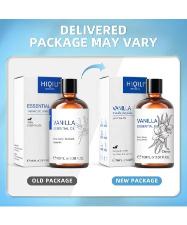 HIQILI 100ML Vanilla Essential Oil 100% Pure Natural Vanilla Oil with Glass Dropper Strong Fragrance for Body Lotion-3.38 Fl Oz Vanilla 100 ml (Pack of 1) - Buy Online on SooperMarket.com