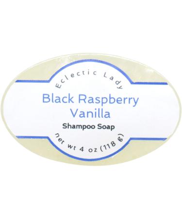 Eclectic Lady Black Raspberry Vanilla Shampoo Soap Bar with Pure Argan Oil Silk Protein Honey Protein and Extracts of Calendula Flower Aloe Carrageenan Sunflower - 4 oz Bar