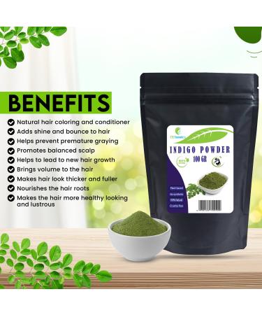 Indigo Powder - 100g Herbal Hair Dye | Natural Black Raven Black & Bluish Black Hair Color | International Shipping Available - Buy Online on SooperMarket.com