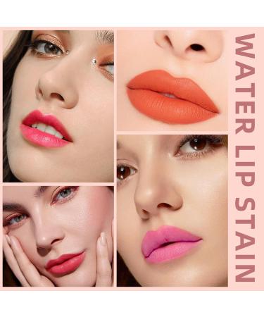 Watery Lip Tint Stain - Korean Plumping Lip Gloss & Moisturizing Liquid Lipstick | Long-Wearing Matte Finish Lip & Cheek Tint | High Pigment Color (#4 - Buy Online on SooperMarket.com