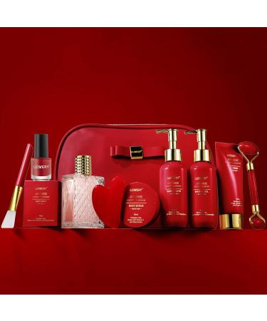 Valentines Gifts for Women Japanese Cherry Blossom Spa Gift Basket for Women - Self Care Kit Bath Set with Shower Gel Bubble Bath Perfume Gua Sha - Birthday Gift Set for Women Mom Mother's Day - Buy Online on SooperMarket.com