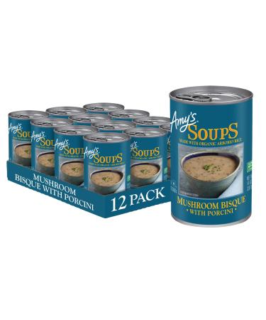 Amy's Soup, Gluten Free, Mushroom Bisque with Porcini, 14 Ounce (Pack of 12) Mushroom Bisque 14 Ounce (Pack of 12)