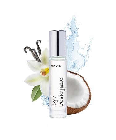 By Rosie Jane Fragrance Oil (Madie) - Clean Fragrance for Women - Notes of Jasmine Sea Spray Coconut & Vanilla - Paraben-Free Vegan Cruelty-Free Phthalate-Free (7.5ml) Madie (Jasmine)
