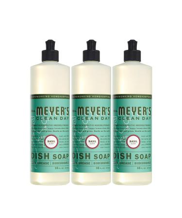 Mrs. Meyer's Liquid Dish Soap, Biodegradable Formula, Basil, 16 fl. oz - Pack of 3 Basil 3 Pack