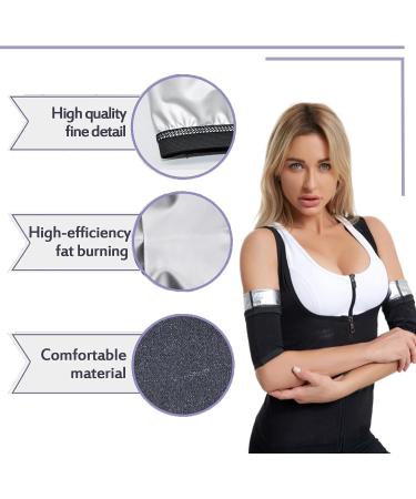 Buy Angelkiss Sauna Arm Shaper - Elastic Compression Sleeves for Slimming Arms | Fitness & Sport | XXL/3XL Black & Silver - Buy Online on SooperMarket.com